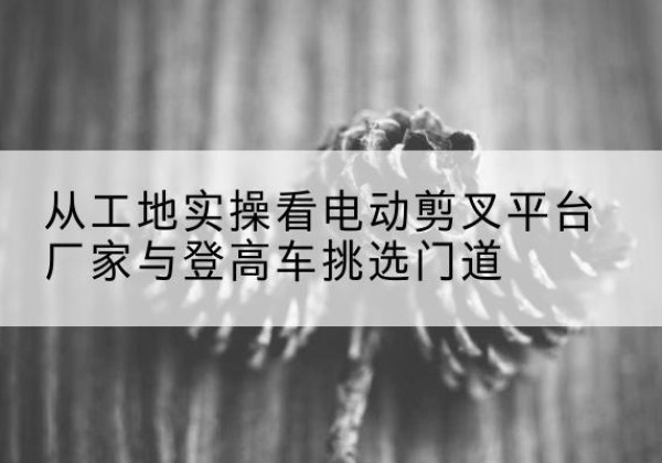汨罗电动剪叉升降平台厂家-从工地实操看电动剪叉平台厂家与登高车挑选门道