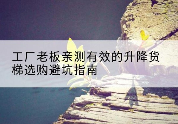 汨罗升降货梯怎么选-工厂老板亲测有效的升降货梯选购避坑指南